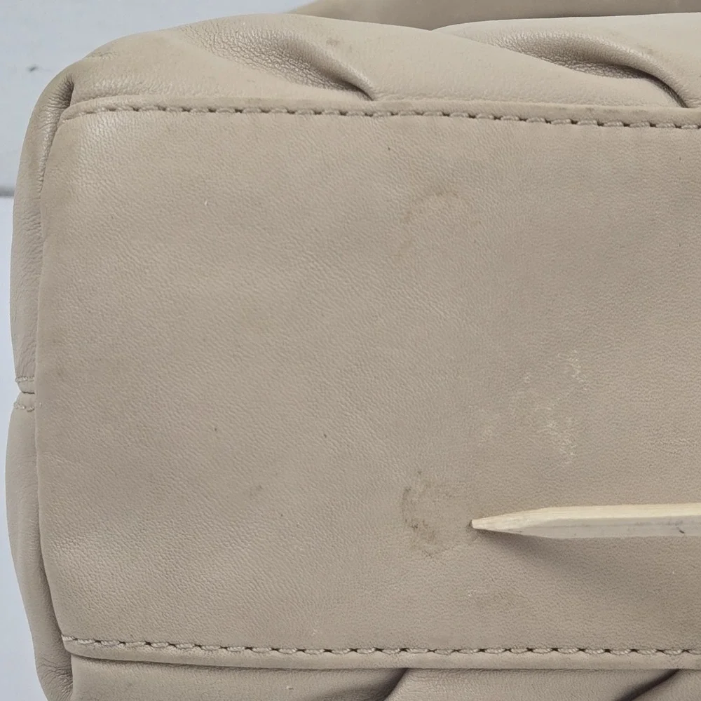 Coach Madison Mini Shoulder Bag Y2K Beige Leather Satchel Purse Buckles Vtg Y2K